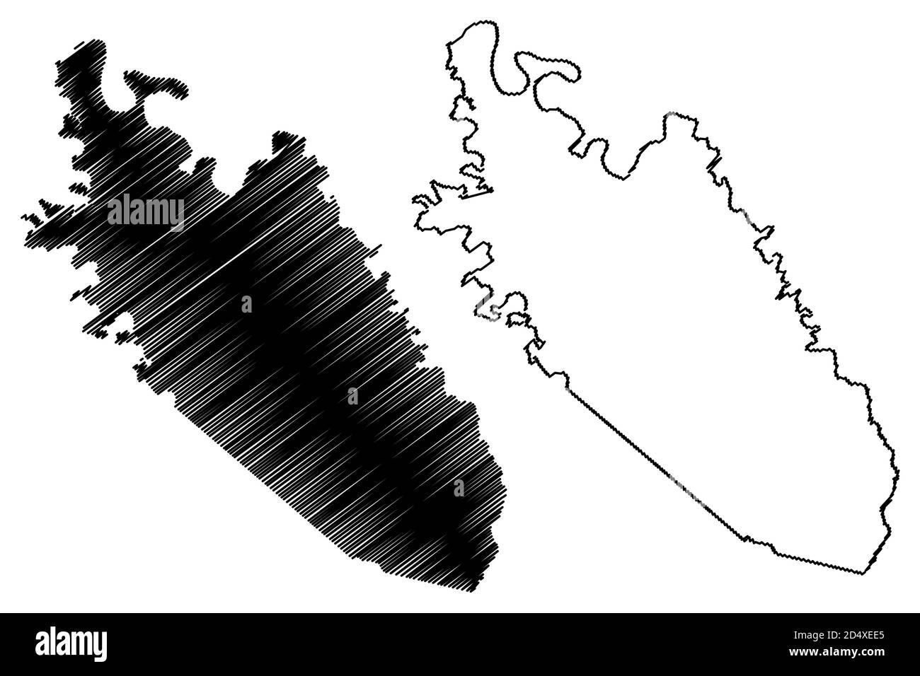 Comté de Garrard, Kentucky (comté des États-Unis, États-Unis d'Amérique, États-Unis, États-Unis, États-Unis) carte illustration vectorielle, croquis griffés carte de Garrard Illustration de Vecteur