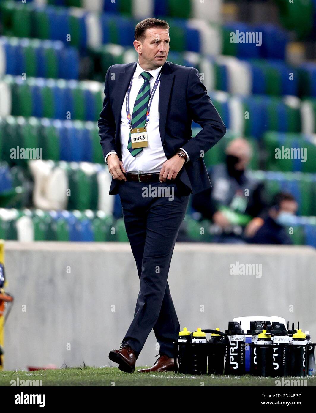 Ian Baraclough, directeur de l'Irlande du Nord, lors du match de la Ligue des Nations de l'UEFA 1 au Windsor Park, à Belfast. Banque D'Images