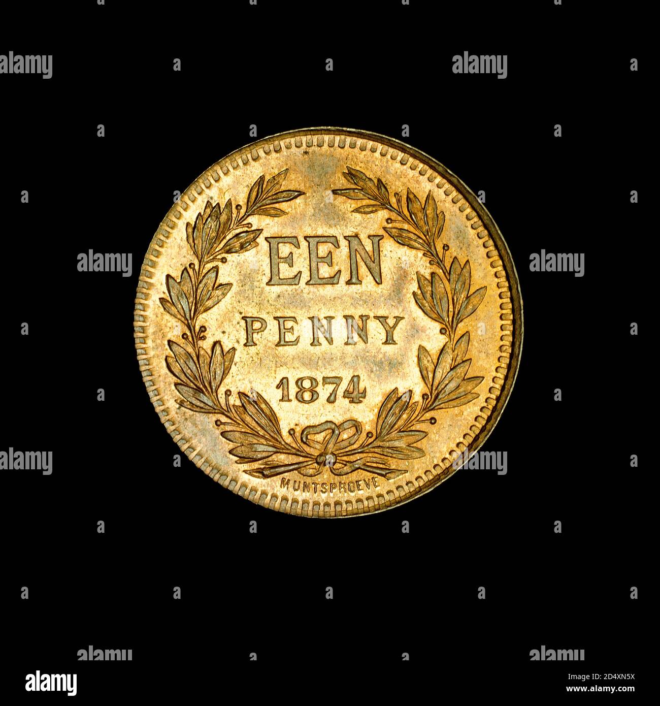 Afrique du Sud 1 penny cuivre, Reine Victoria Banque D'Images