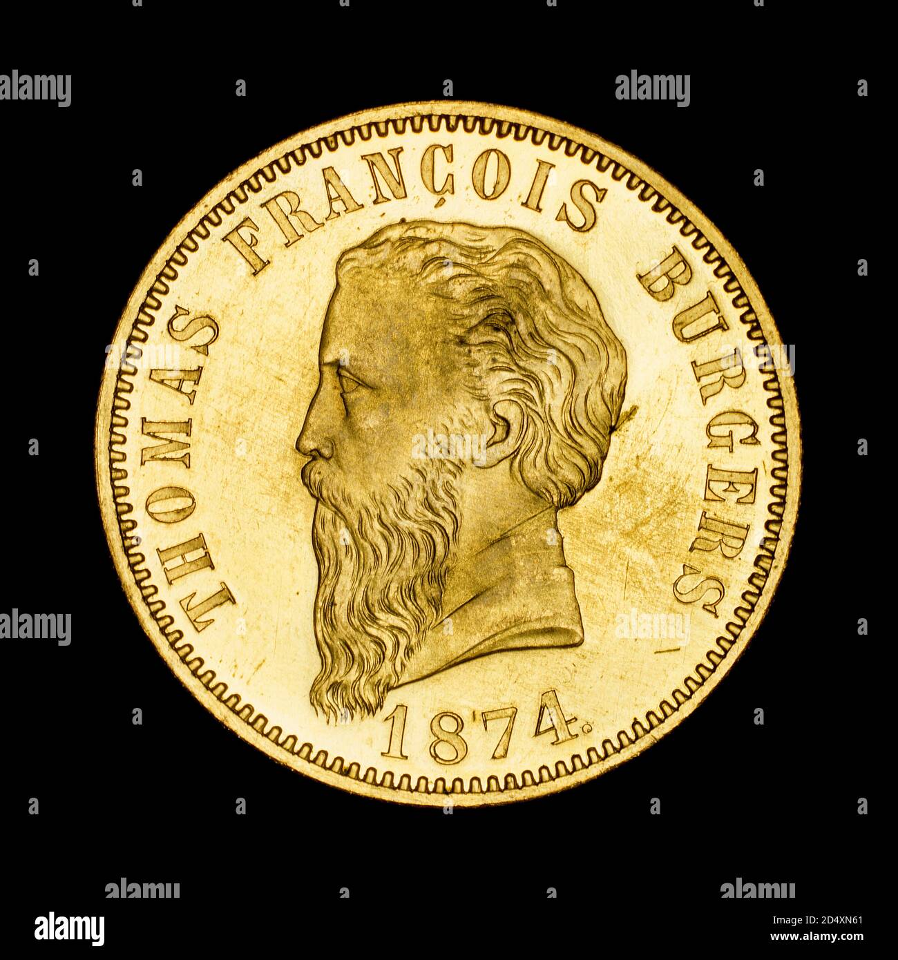 Pièce sud-africaine représentant le président Thomas François Burgers, 1872-1877 Banque D'Images