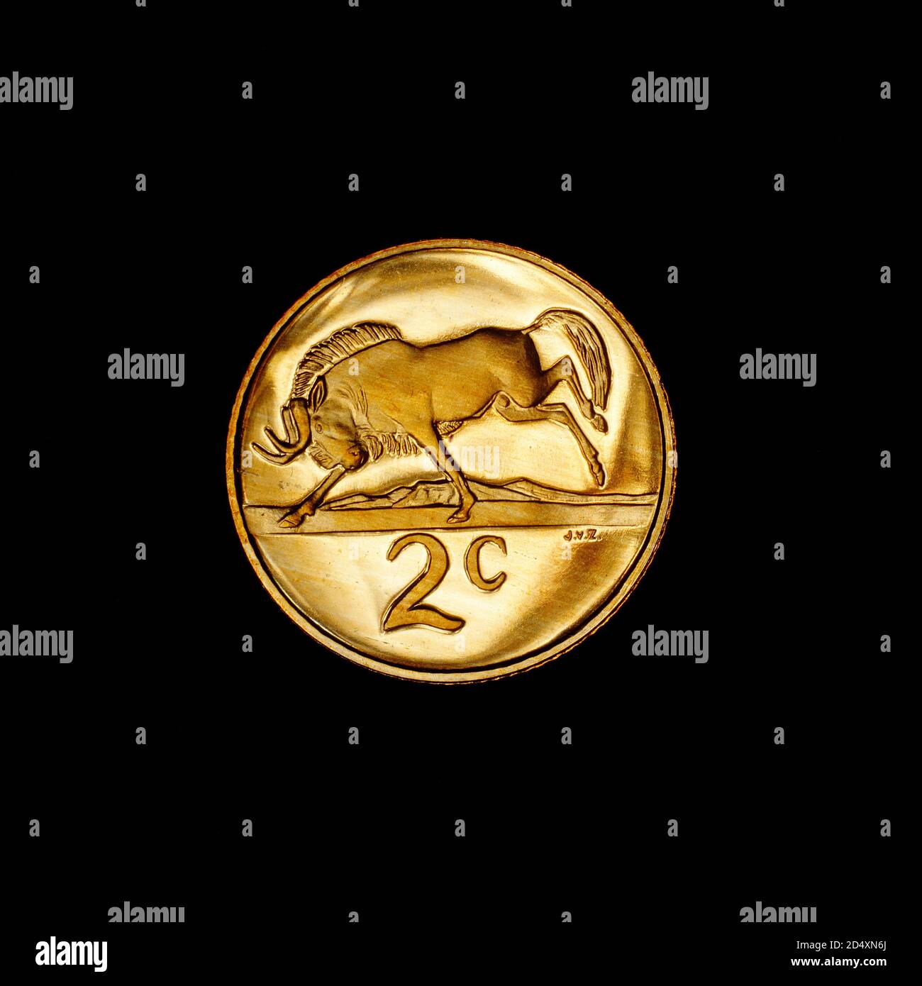 Pièce de 2 cents sud-africaine, 1982 Banque D'Images