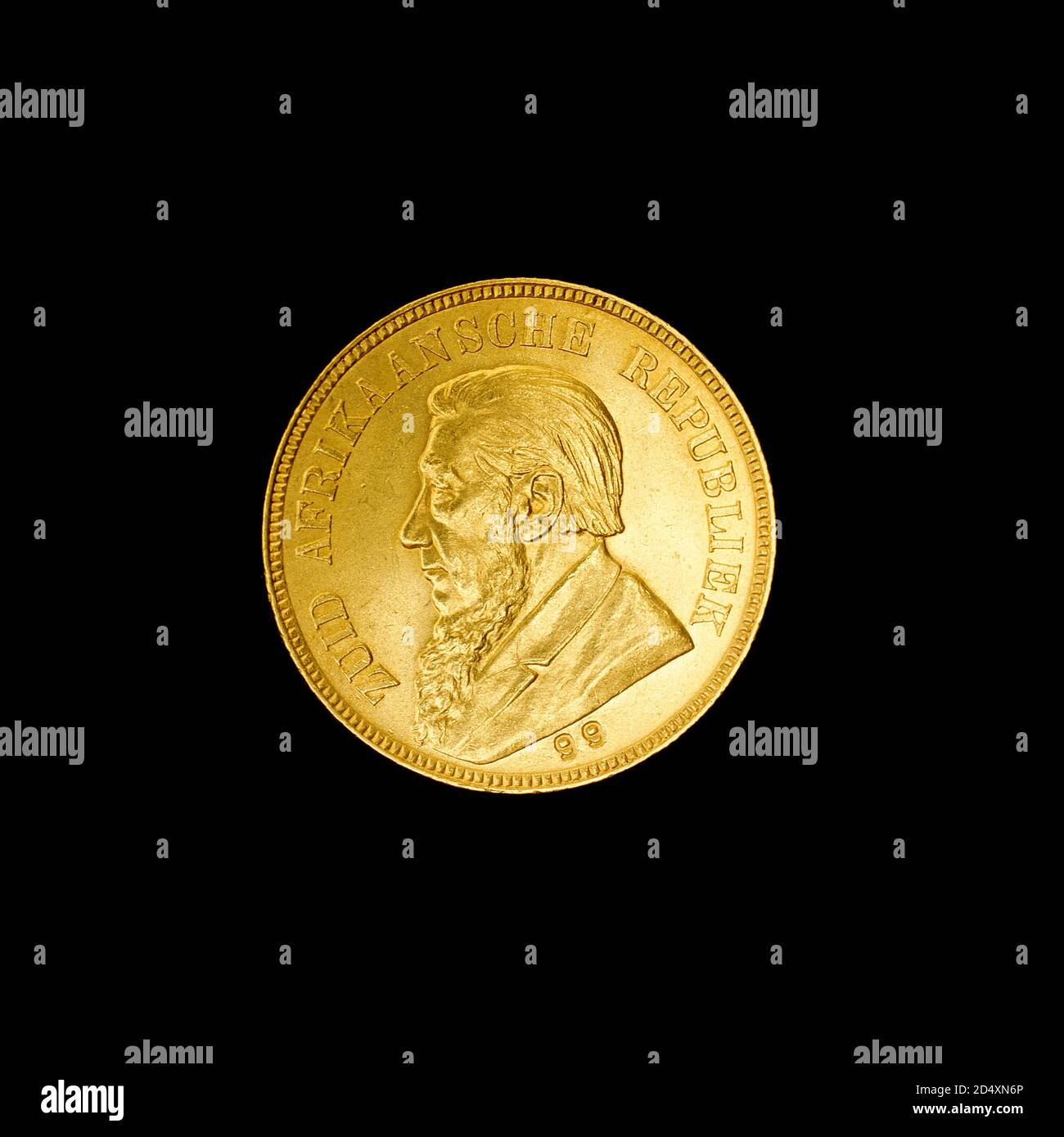 South African Pond coin (contre) avec Paul Kruger Head, 1899 Banque D'Images