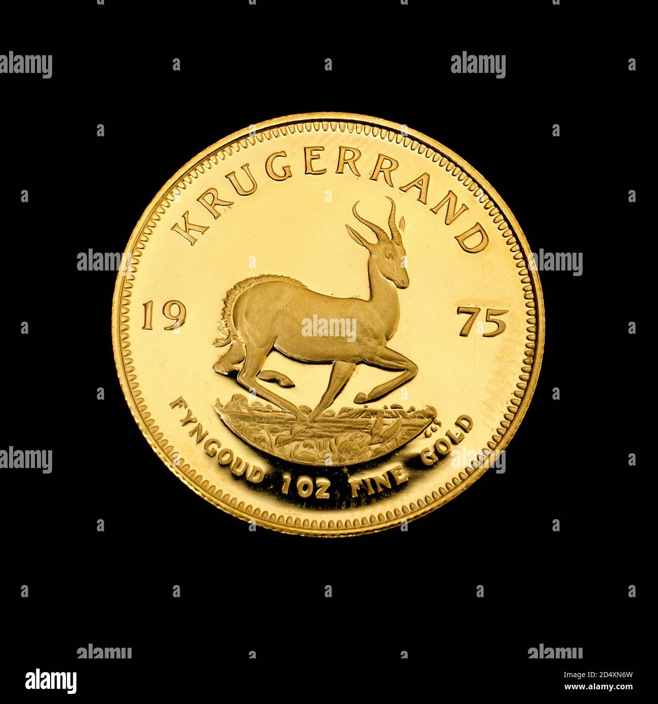 The Krugerrand - célèbre pièce d'or sud-africaine, 1975 Banque D'Images