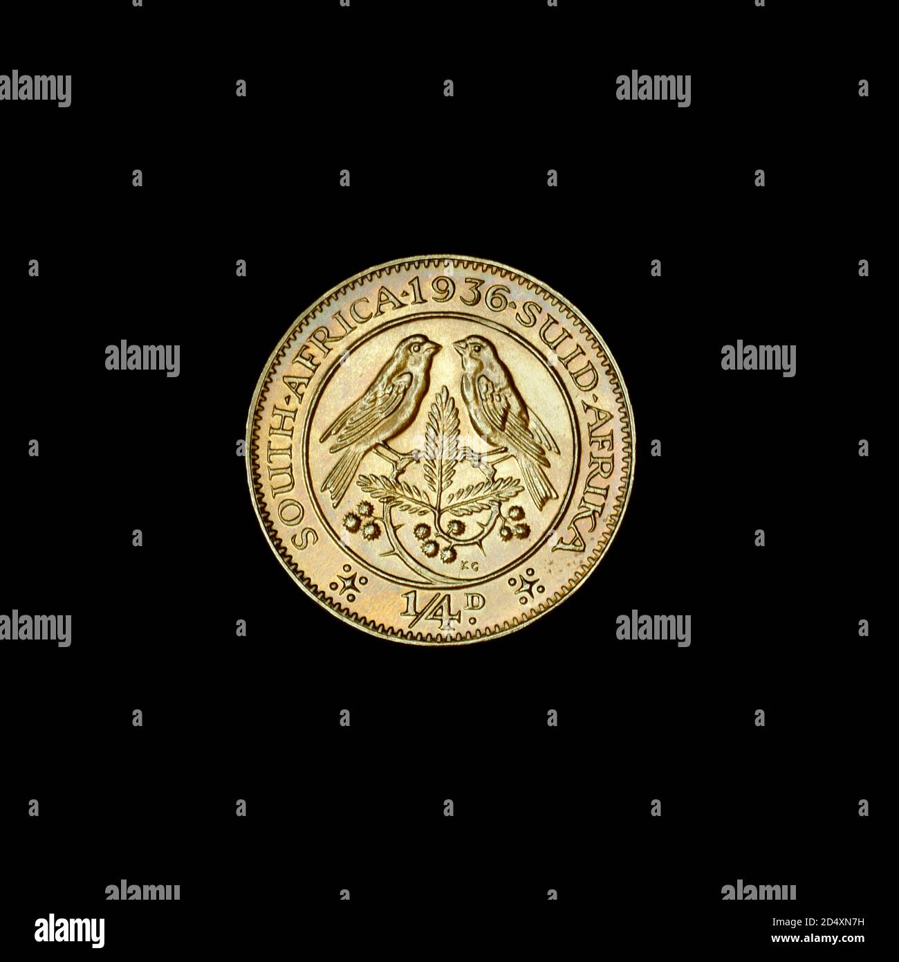 Quartier sud-africain Penny coin (Farthing) 1936 Banque D'Images