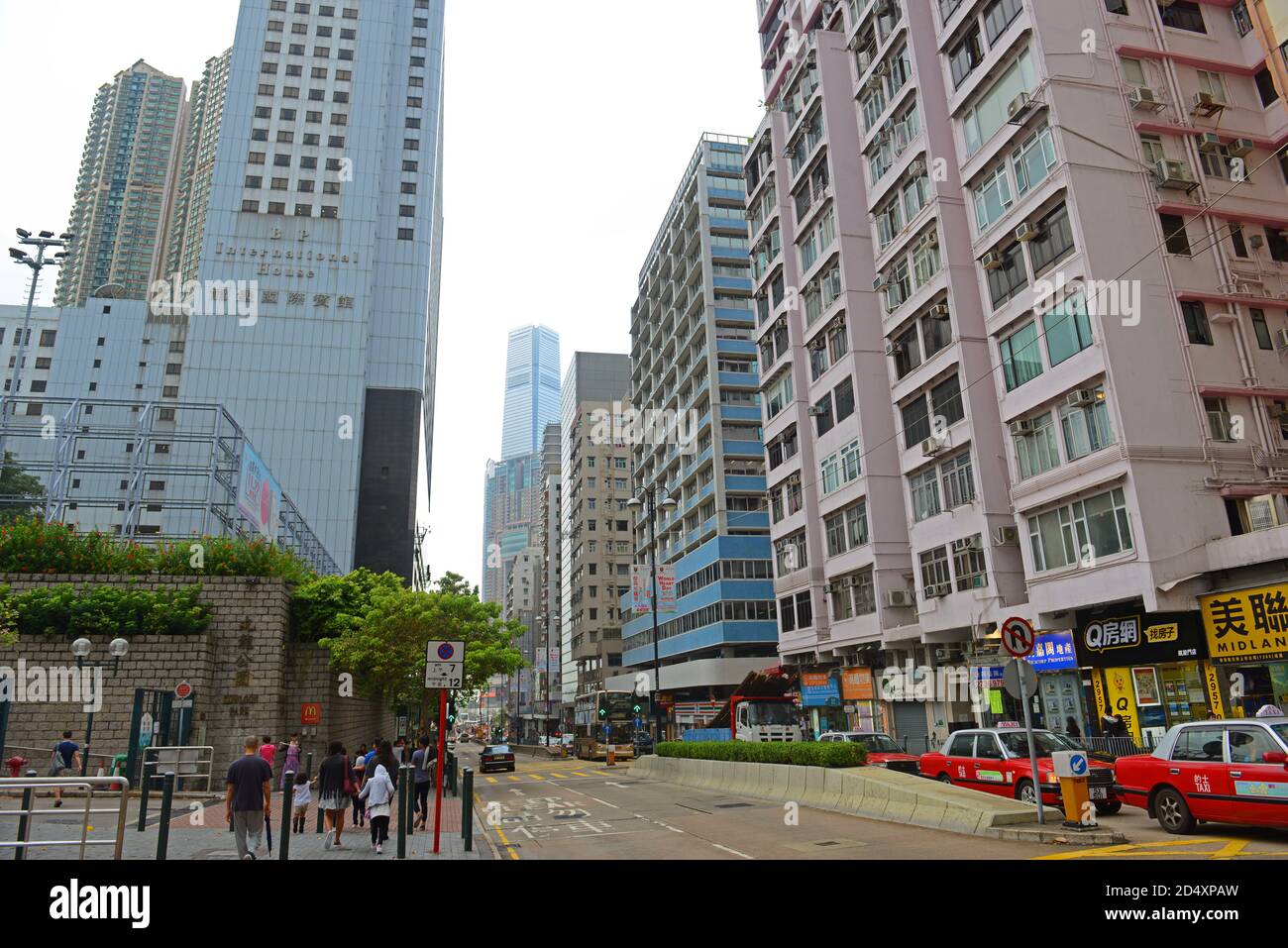 Hong Kong Austin Road près de Nathan Road, Kowloon, Hong Kong. Banque D'Images