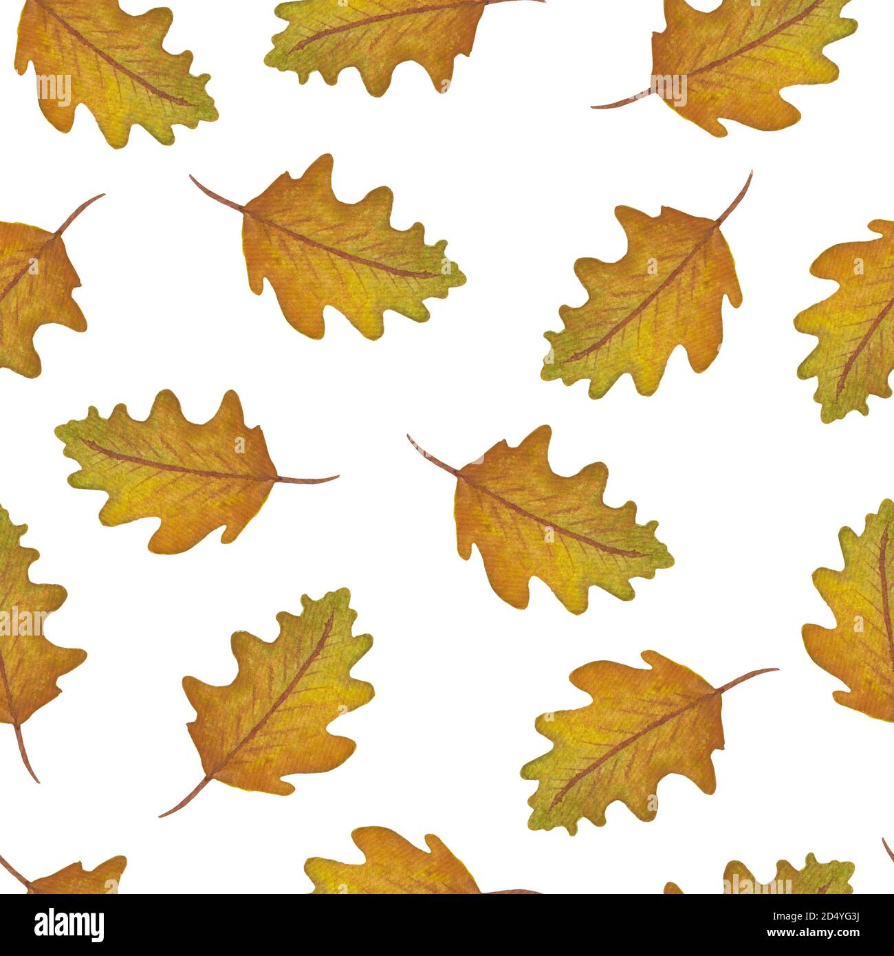 aquarelle feuilles de chêne d'automne sans couture motif, automne sans couture fond avec feuilles de chêne, aquarelle feuilles d'automne illustration design pour le tissu Banque D'Images