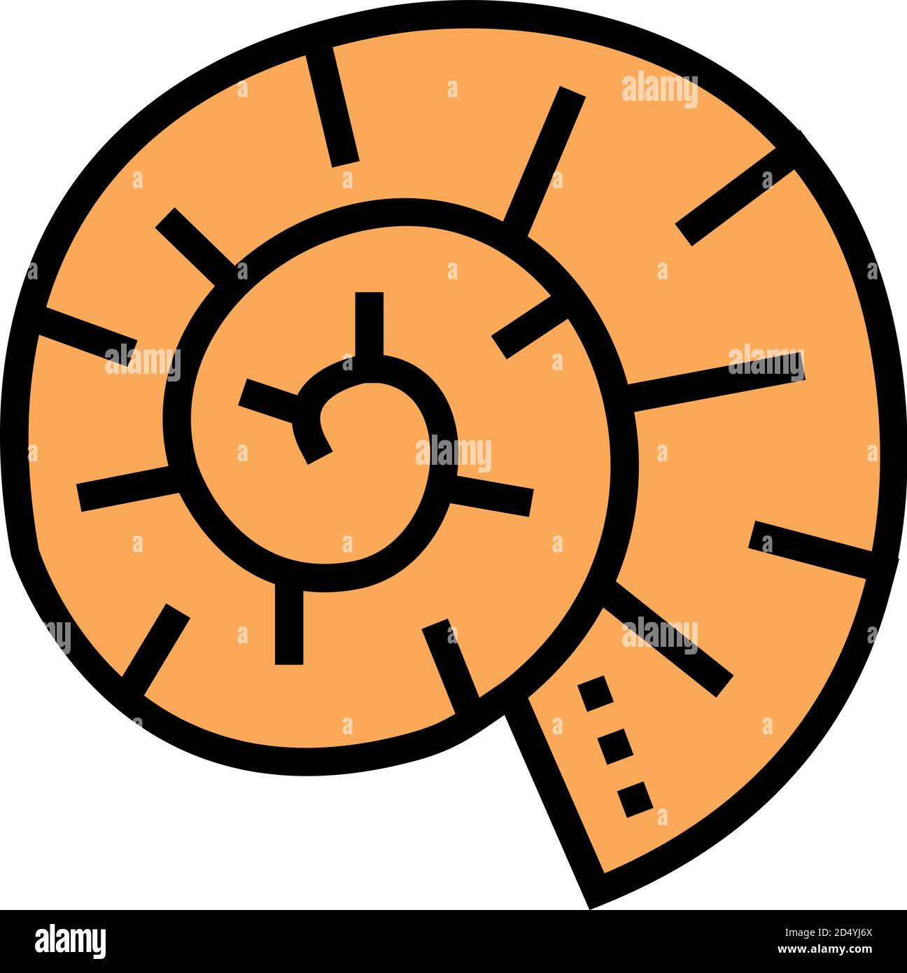 illustration vectorielle de l'icône de couleur de la coque du palourdes Illustration de Vecteur