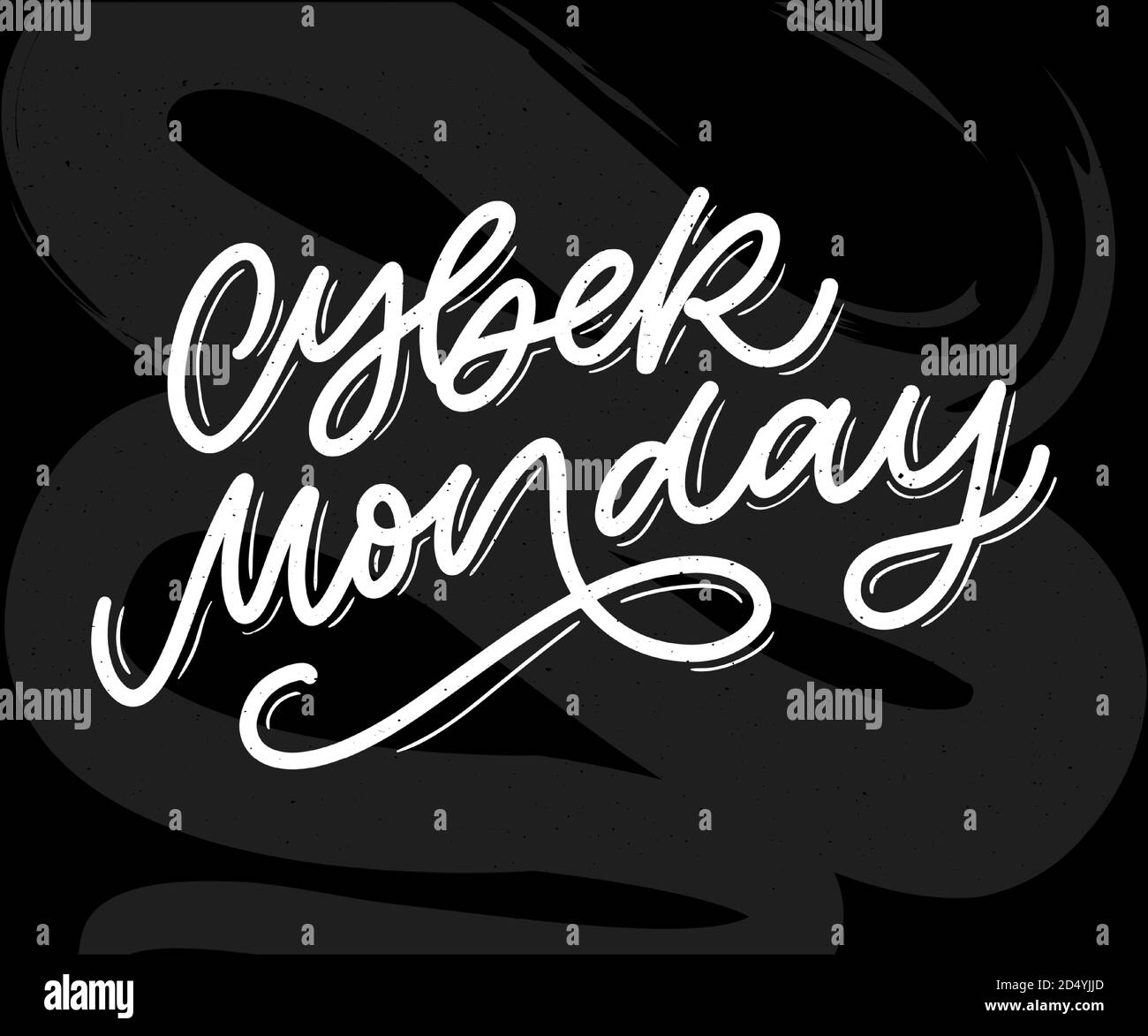 Cyber Monday Vector lettering calligraphie texte pinceau Illustration de Vecteur