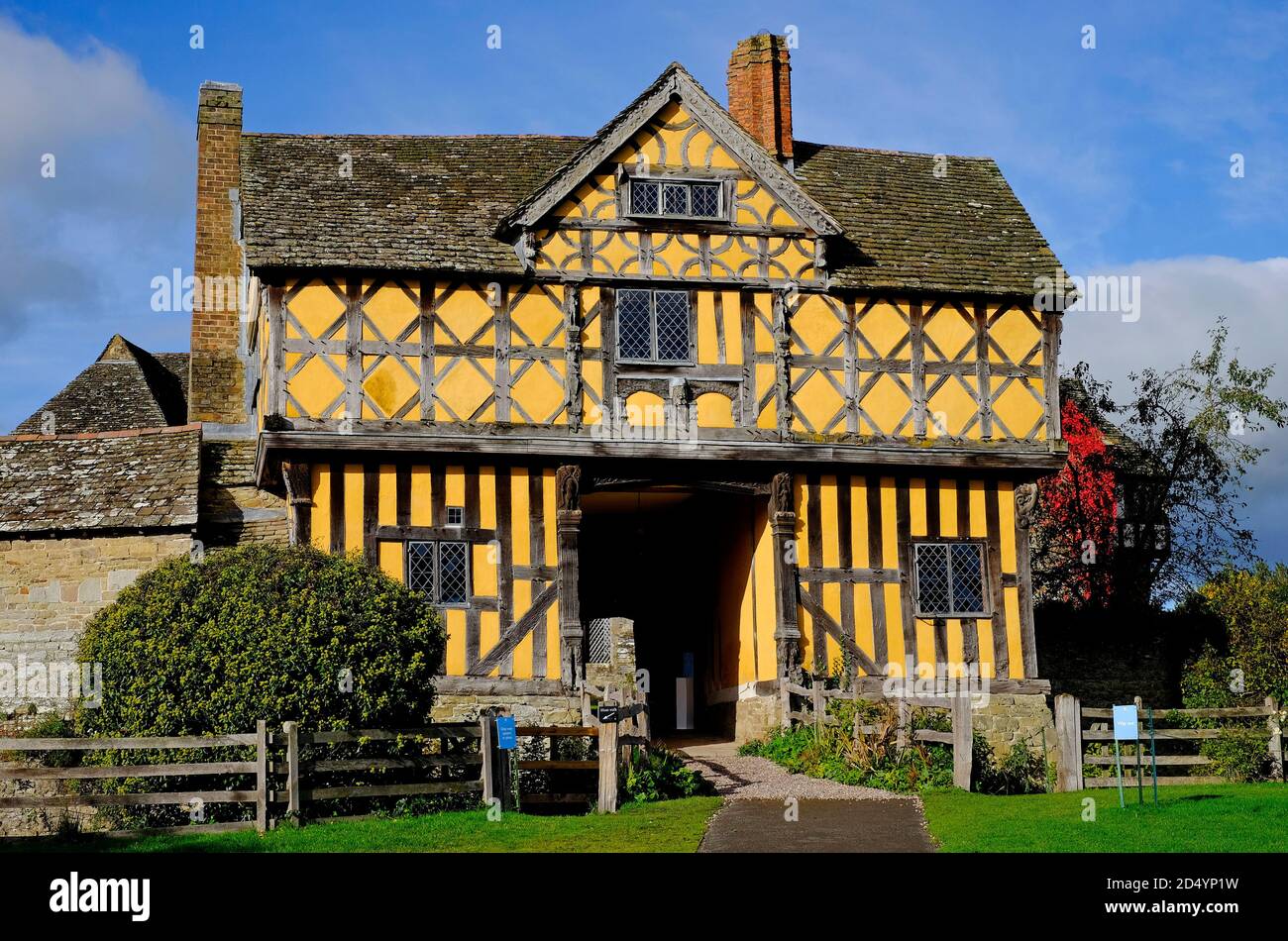 château de stokesay, armes de craven, shropshire, angleterre Banque D'Images