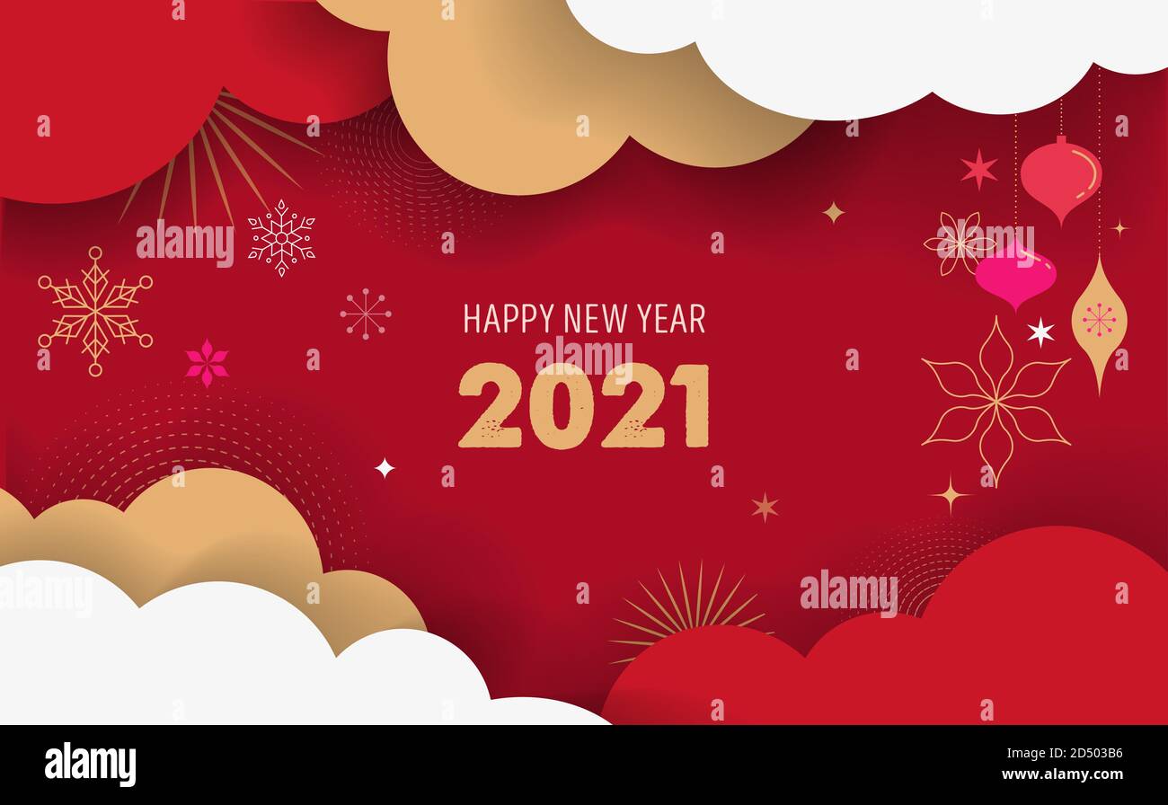 Bonne nouvelle année 2021 - élégant arrière-plan abstrait, bannière. Conception de concept vectoriel Illustration de Vecteur