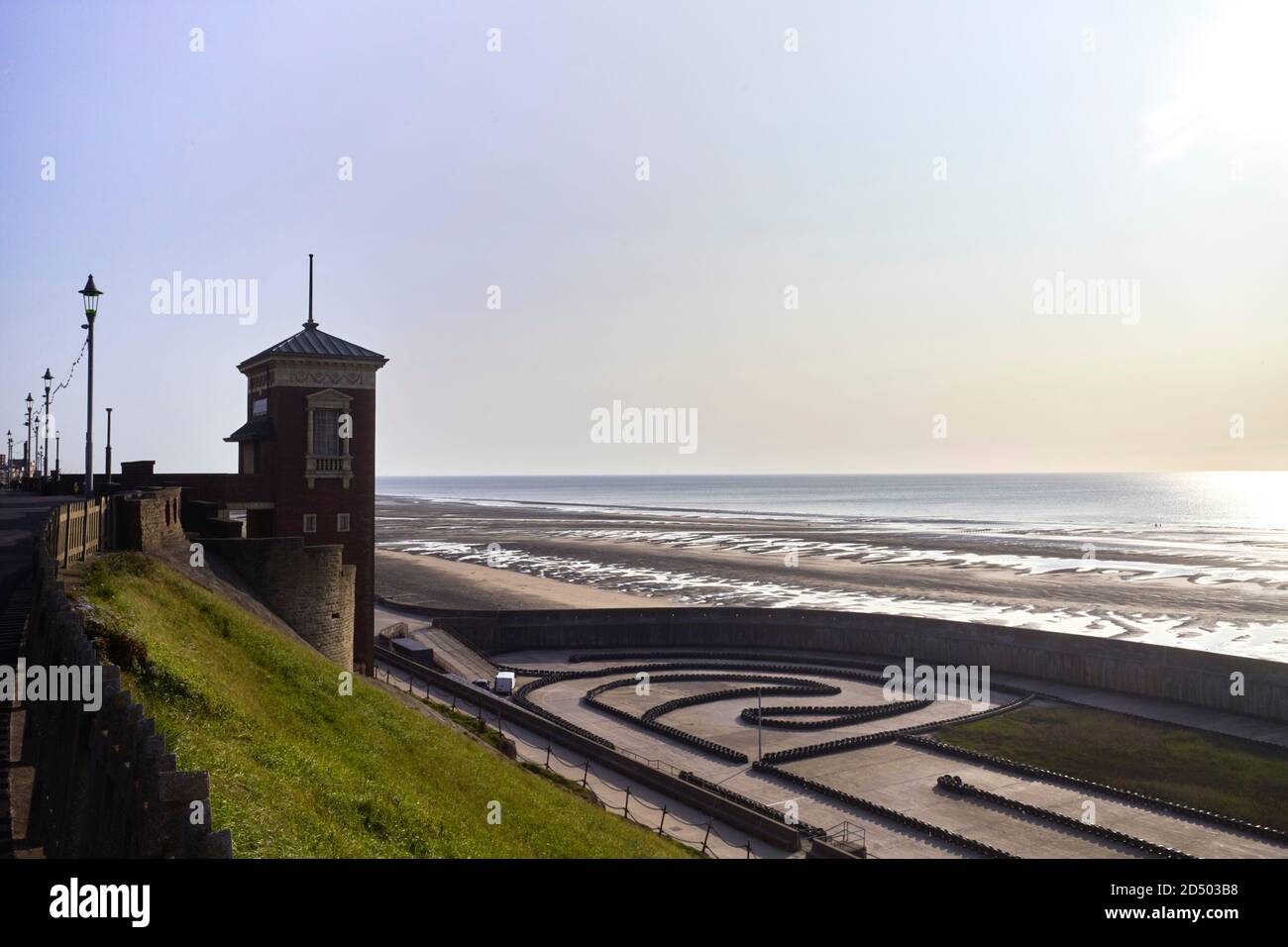 Allez sur la piste de karting au nord de Blackpool en fin d'après-midi Banque D'Images