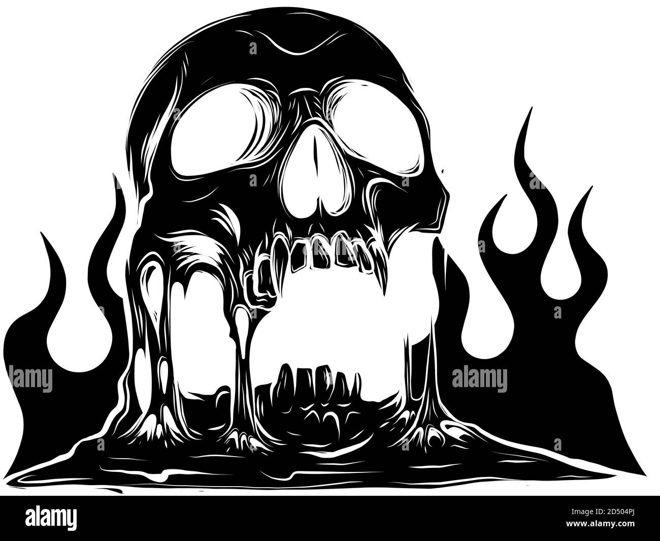 crâne qui fond noir silhouette vector illustration de dessin Illustration de Vecteur