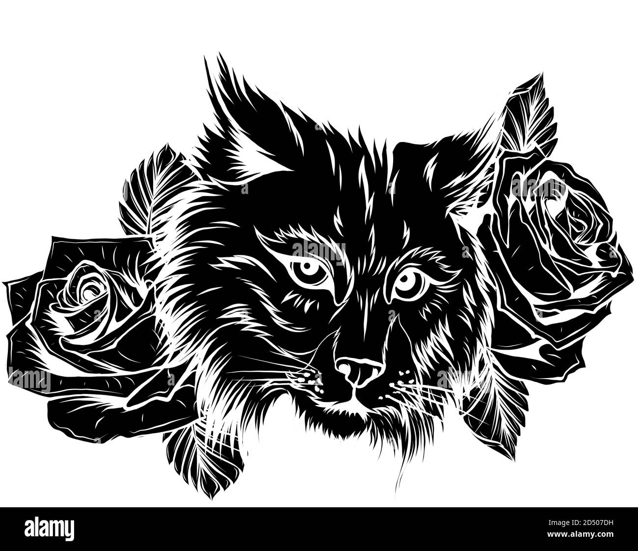 Illustration vectorielle du profil de visage Angry Bobcat. Illustration de Vecteur