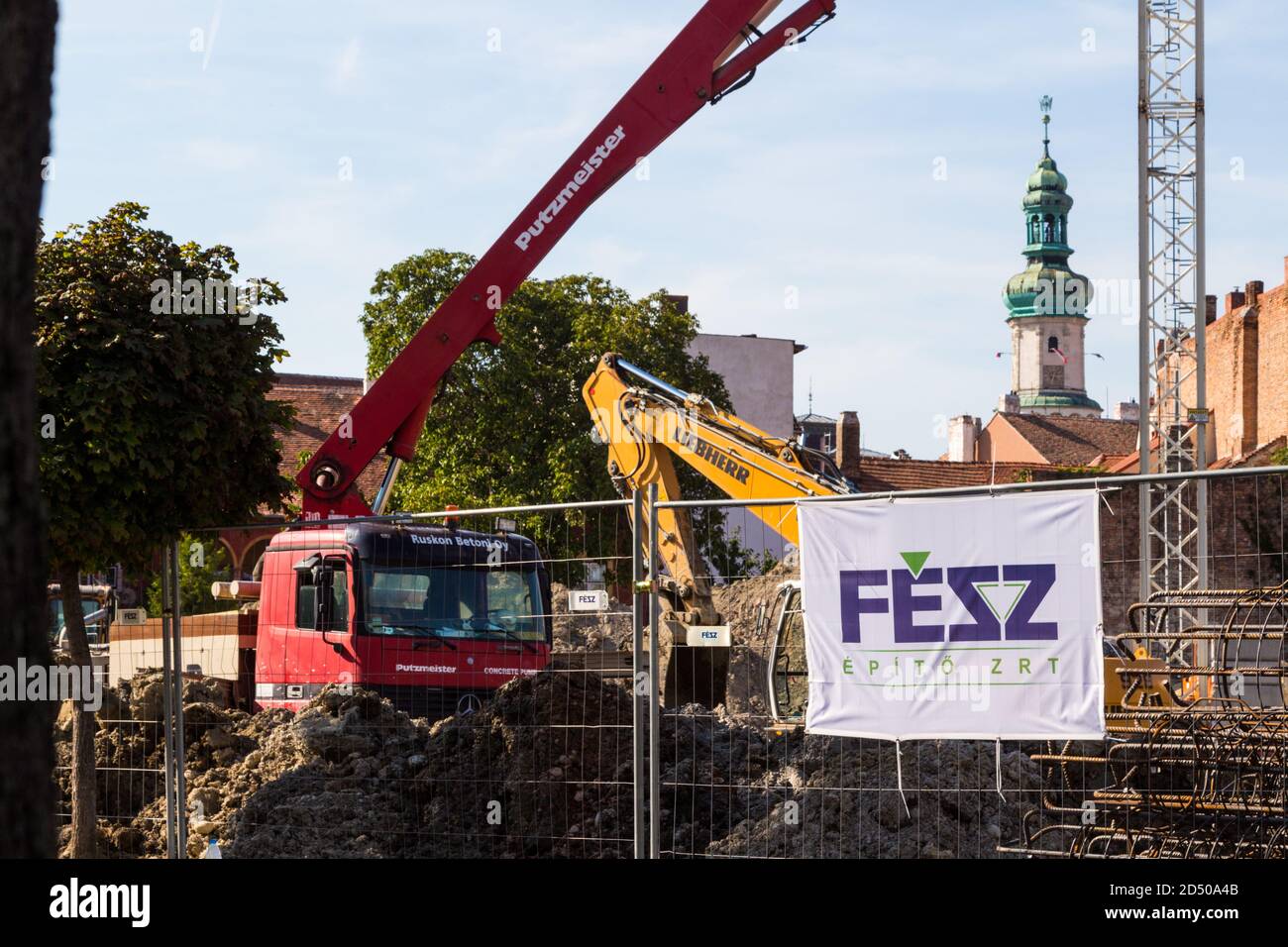 Chantier du nouveau garage de parking, Arpad utca, Sopron, Hongrie Banque D'Images