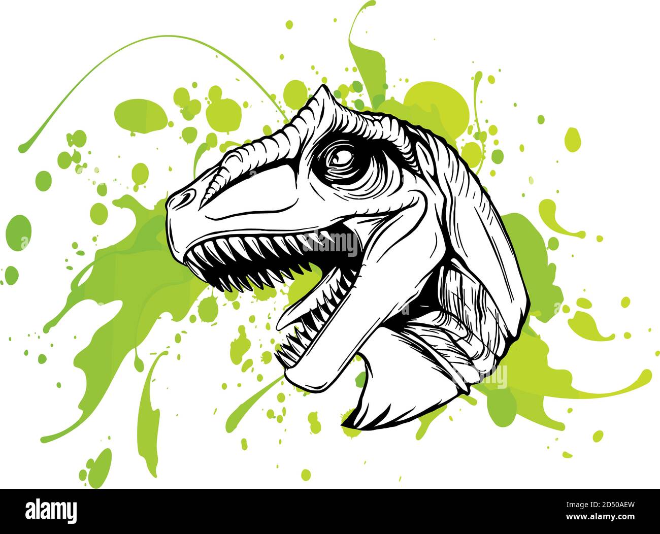 dessin de la tête de dinosaure dessin de couleur vectorielle d'un cuir brun Illustration de Vecteur