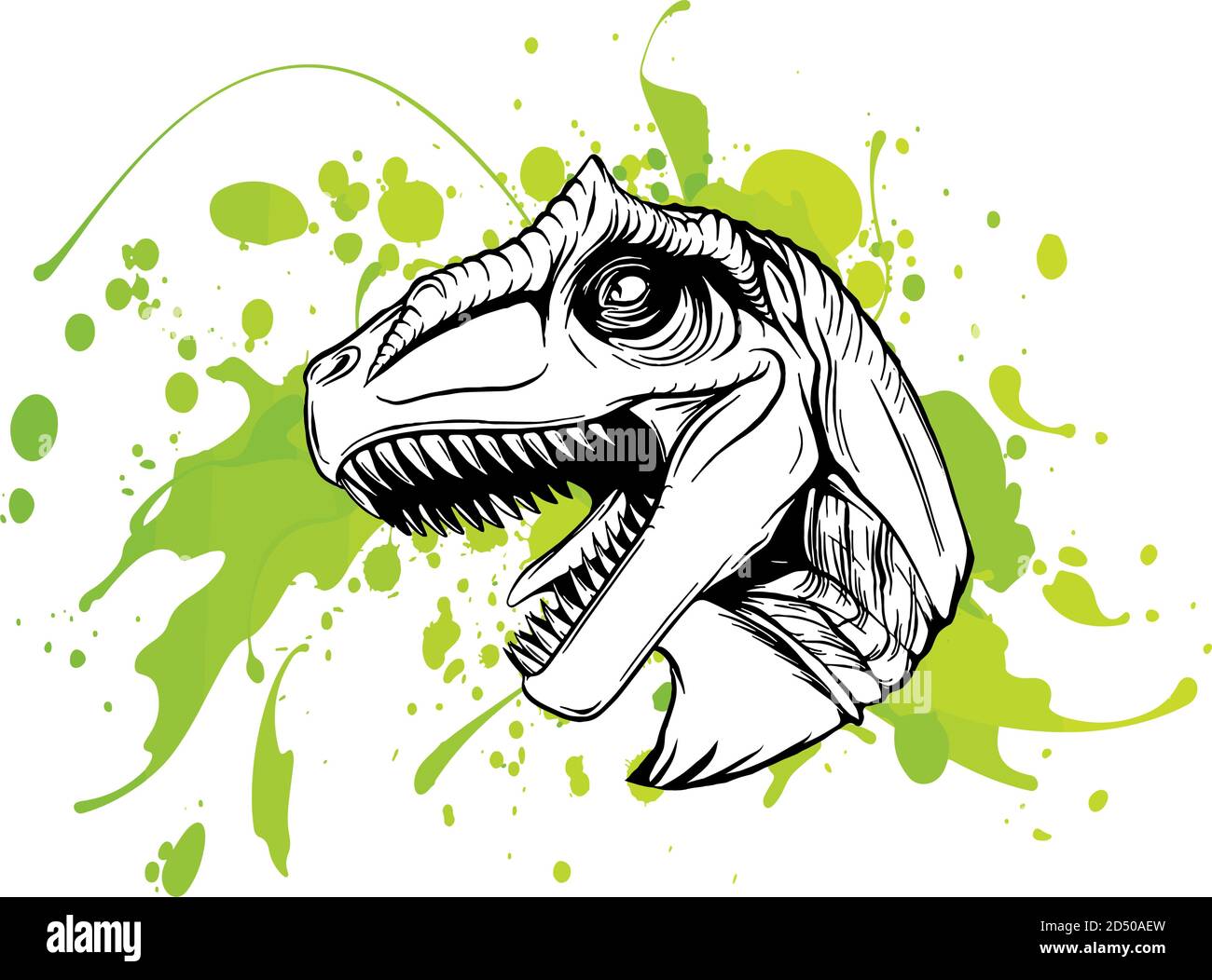 dessin de la tête de dinosaure dessin de couleur vectorielle d'un cuir