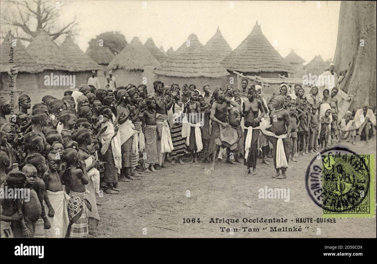 Haute Guinée Afrika, Afrique occidentale, Tam Tam Malinke, Volkstanz,Trommel | utilisation dans le monde entier Banque D'Images