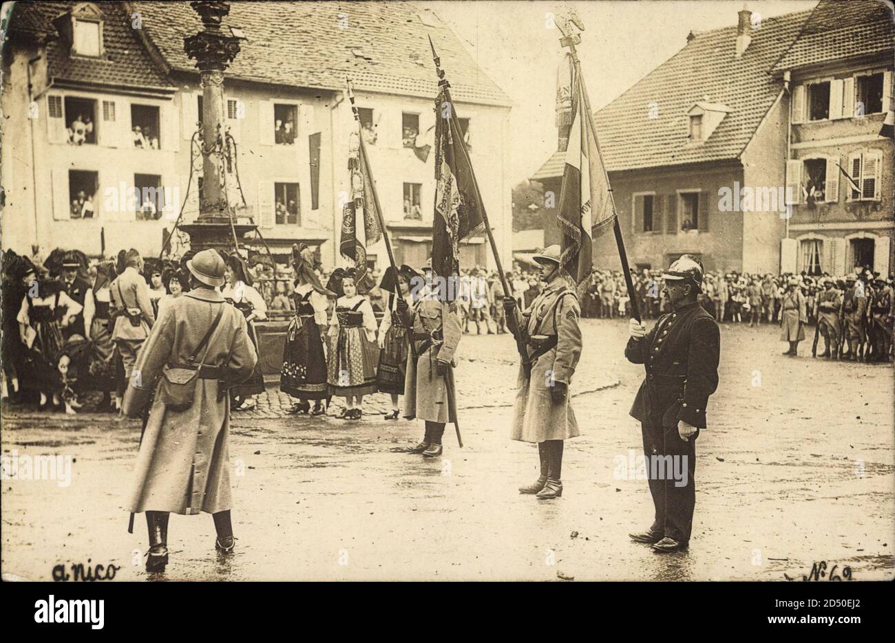 Territoire de Belfort, Parade, Soldaten, Trachten | utilisation dans le monde entier Banque D'Images