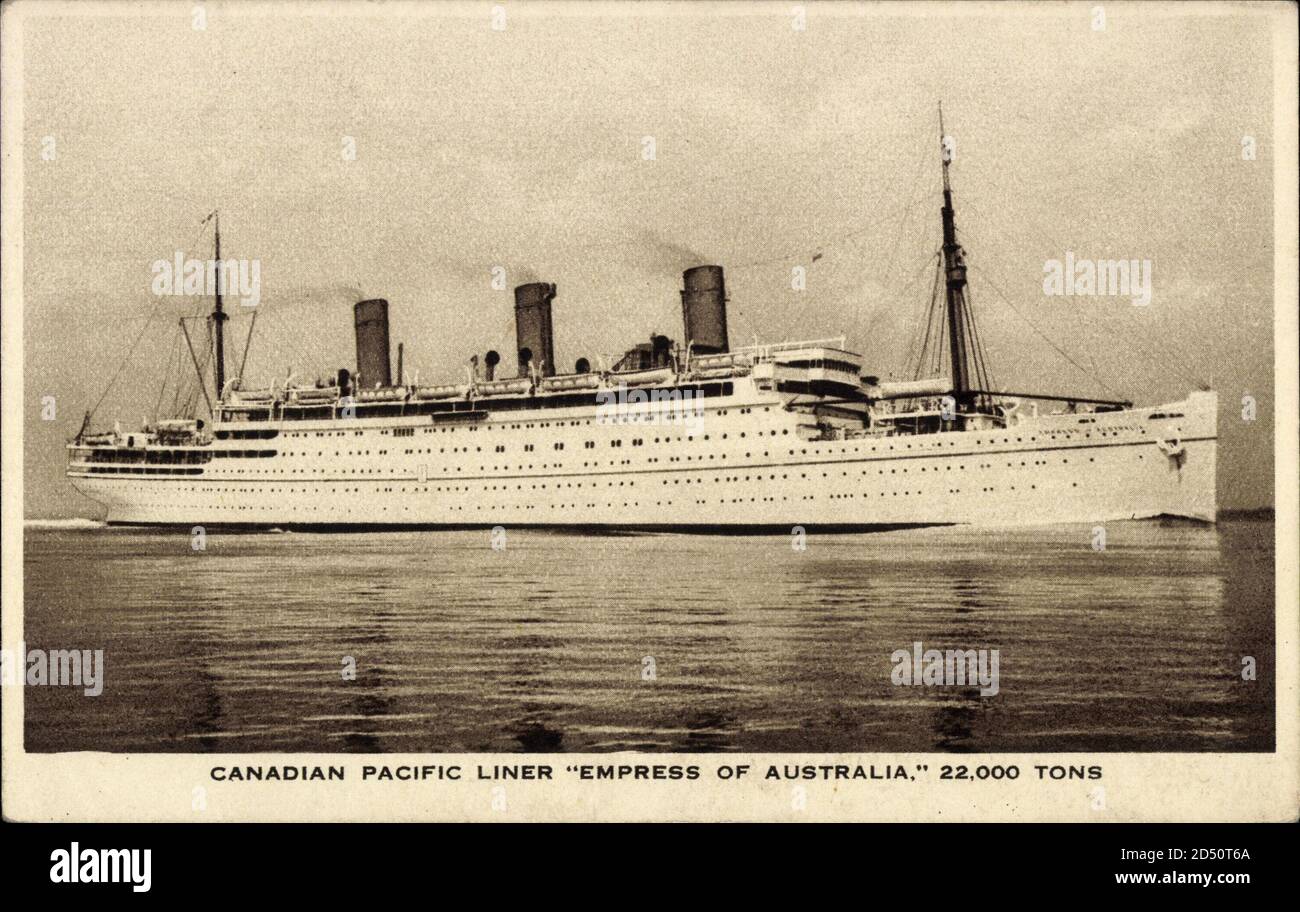 Canadian Pacific Ships, Liner Empress of Australia | utilisation dans le monde entier Banque D'Images