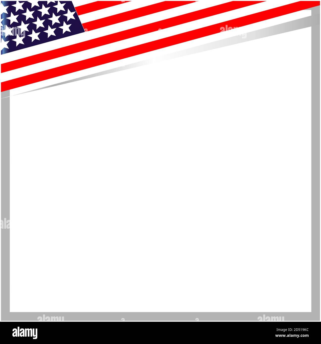 Drapeau américain bordure de carte bannière avec espace de copie pour votre texte. Illustration de Vecteur
