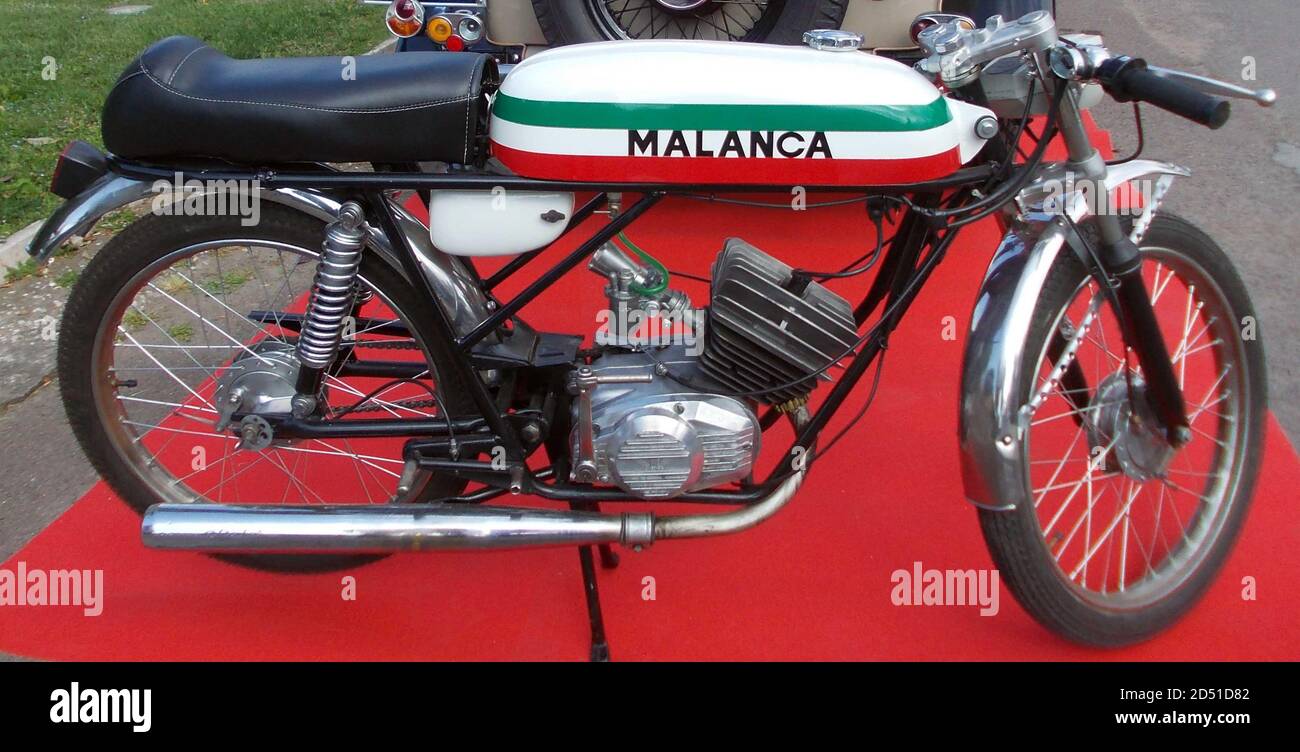 Vieille moto italienne: Malanca Testarossa 50 cc (1970) Banque D'Images