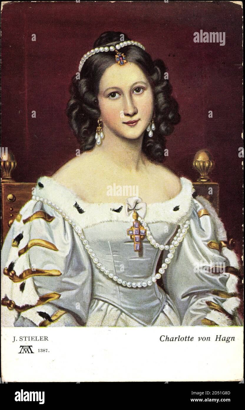 J. Stieler, Ackermann 1387, Schauspielerin Charlotte von Hagn | utilisation dans le monde entier Banque D'Images