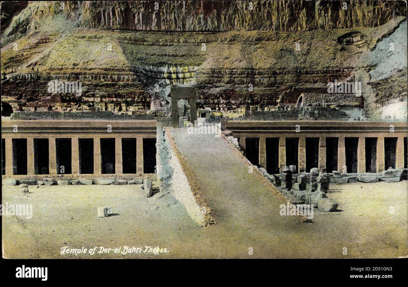 Thebes in Ägitten, Blick auf den Tempel de Der el Bahri, Aufgang zum Tempel | usage dans le monde entier Banque D'Images