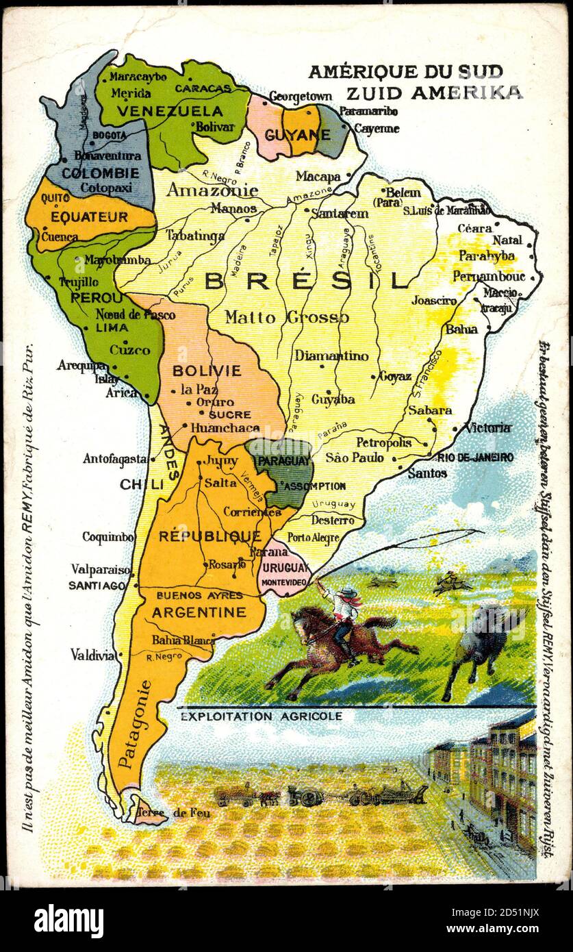 Landkarten Südamerika, Brasilien, Argentinien, Pérou | utilisation dans le monde entier Banque D'Images