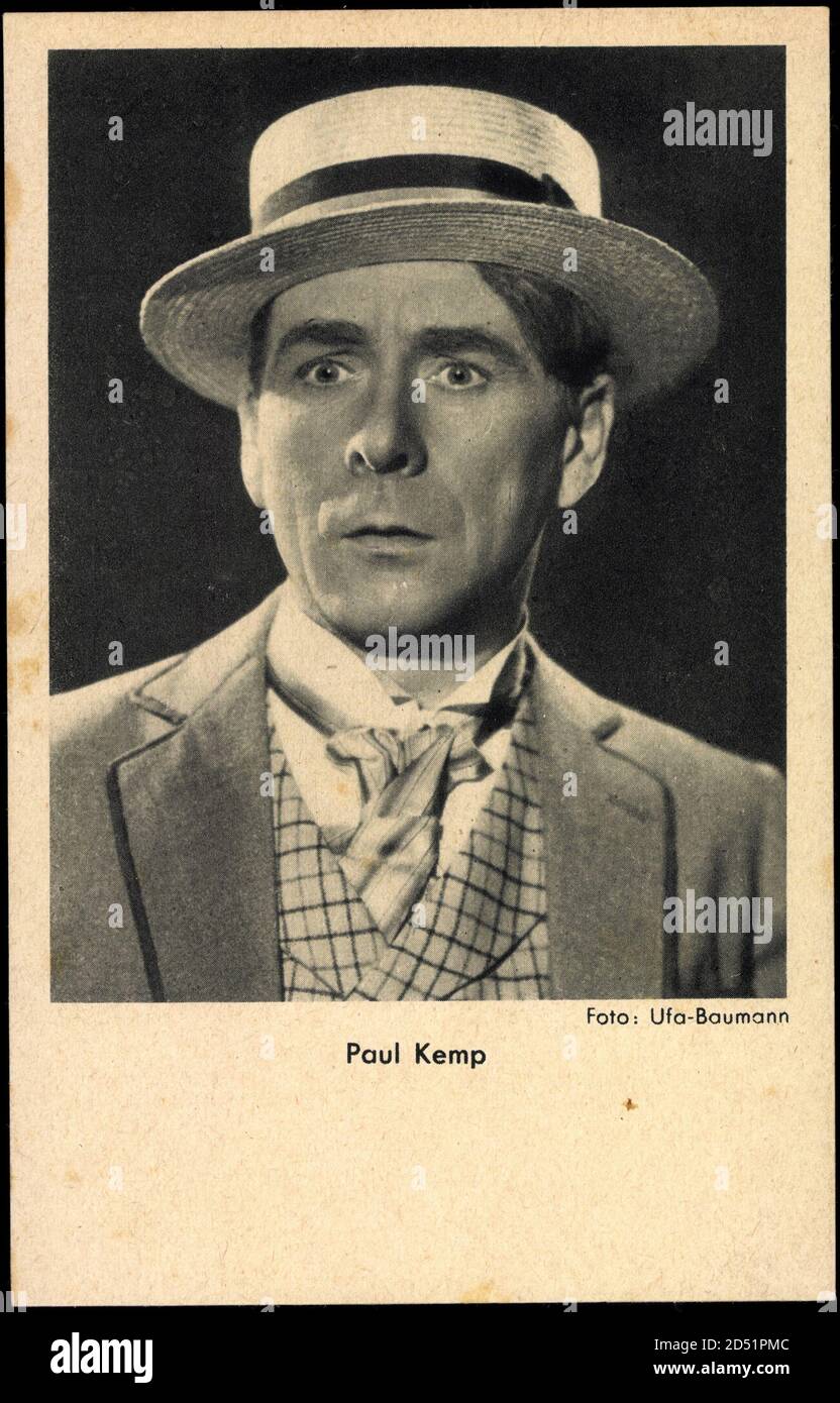 Schauspieler Paul Kemp, Strohhut, Anzug, Krawatte | utilisation dans le monde entier Banque D'Images