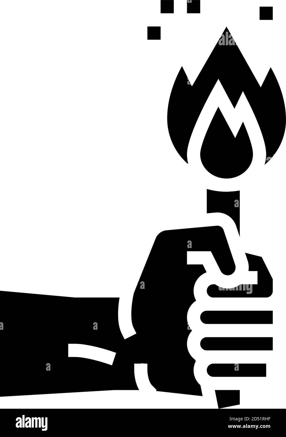 illustration du vecteur d'icône de glyphe de torche incendie Illustration de Vecteur