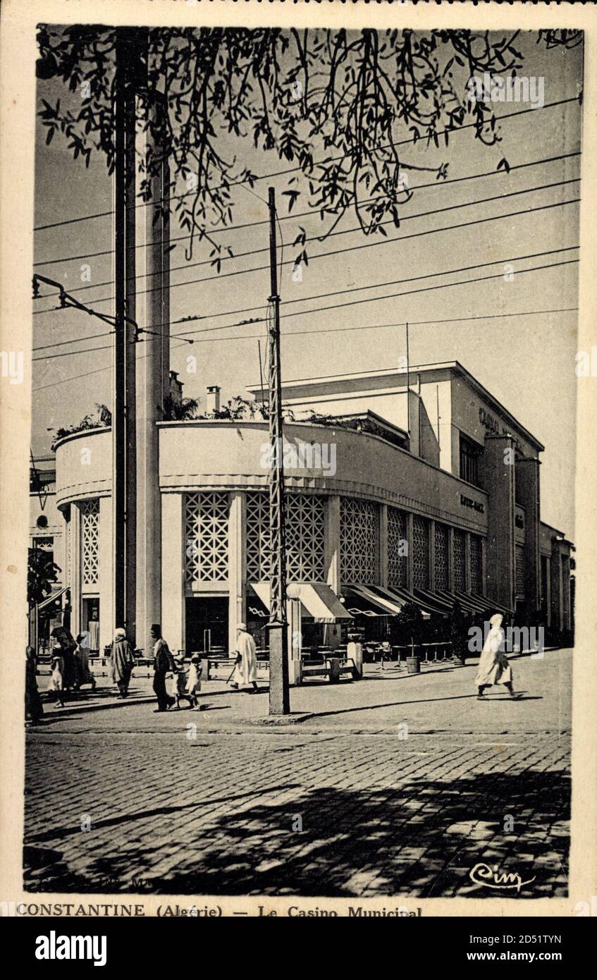 Constantine Algerie, le Casino Municipal, Pflasterweg | utilisation dans le monde entier Banque D'Images