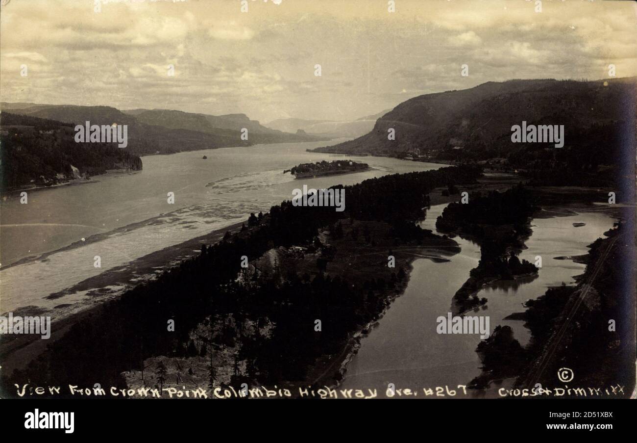 Columbia River Oregon USA, Blick auf den Fluss vom Crown point | utilisation dans le monde entier Banque D'Images