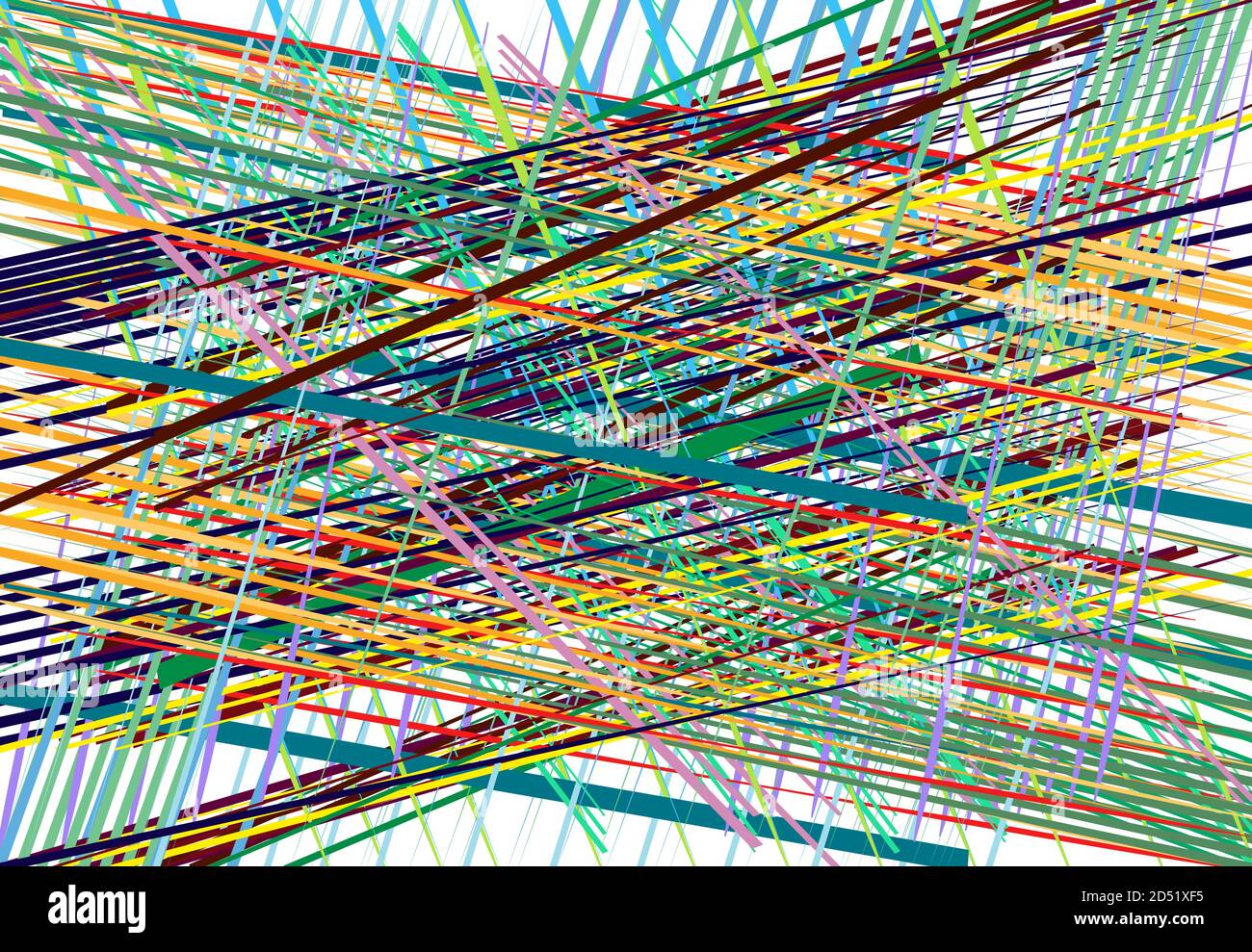 Résumé géométrique chaotique mêle de lignes d'intersection avec des bandes. Lignes, bandes, bandes et traînées aléatoires colorées Illustration de Vecteur