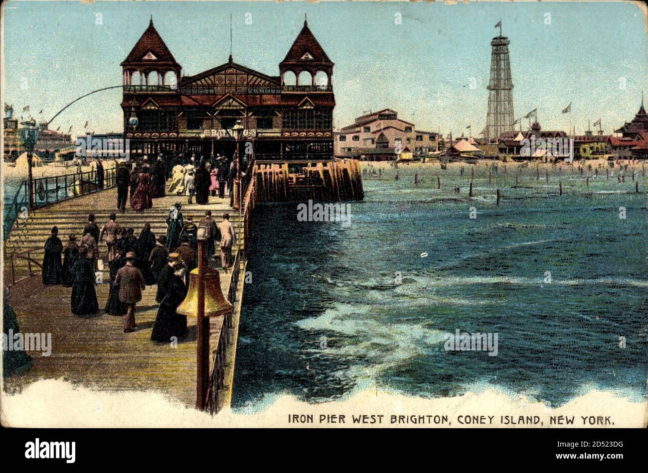 Coney Island New York, Iron Pier West Brighton, Glocke | utilisation dans le monde entier Banque D'Images