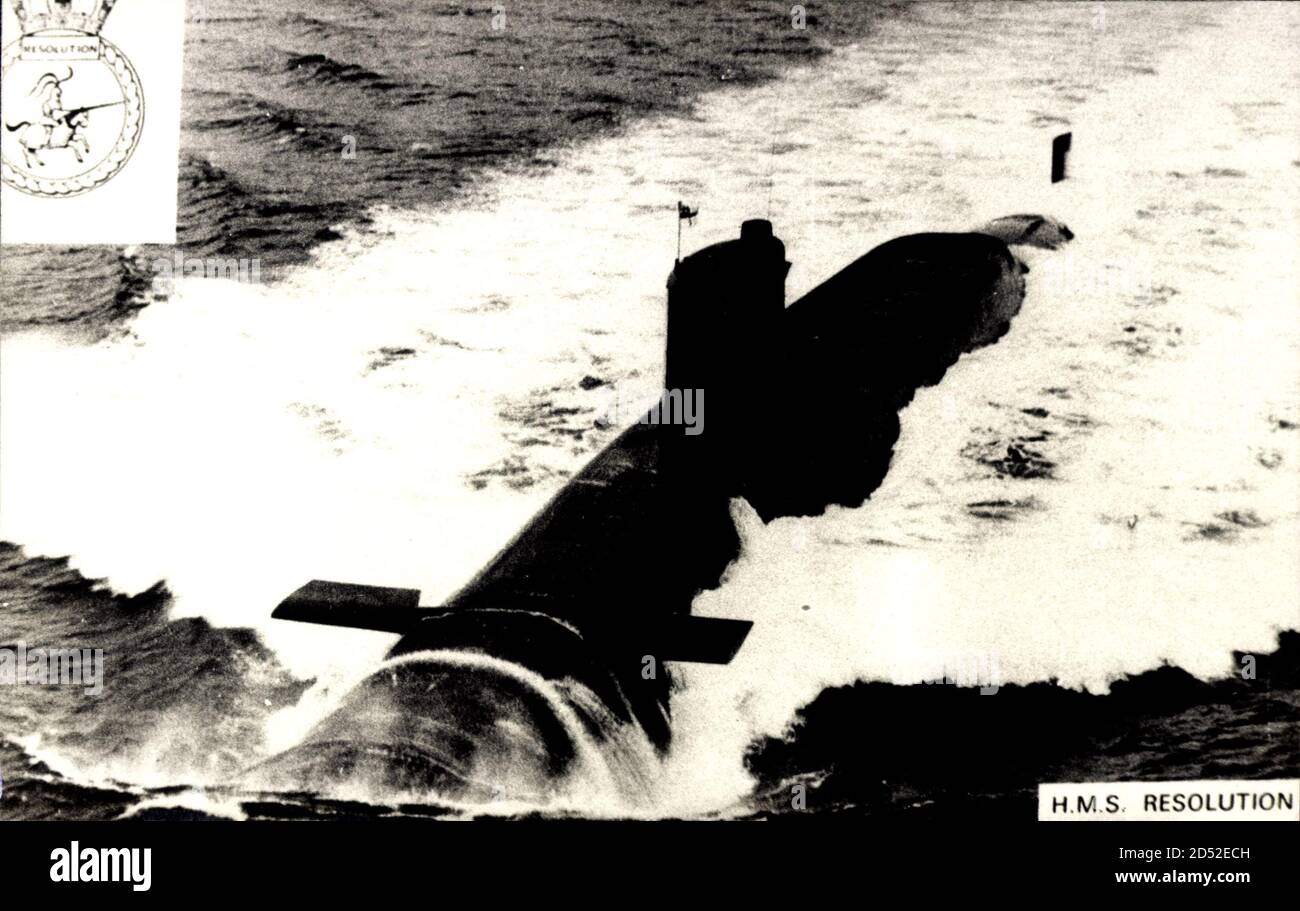 Britisches U Boot, HMS Resolution, Unterseeboot, Submarine | utilisation dans le monde entier Banque D'Images