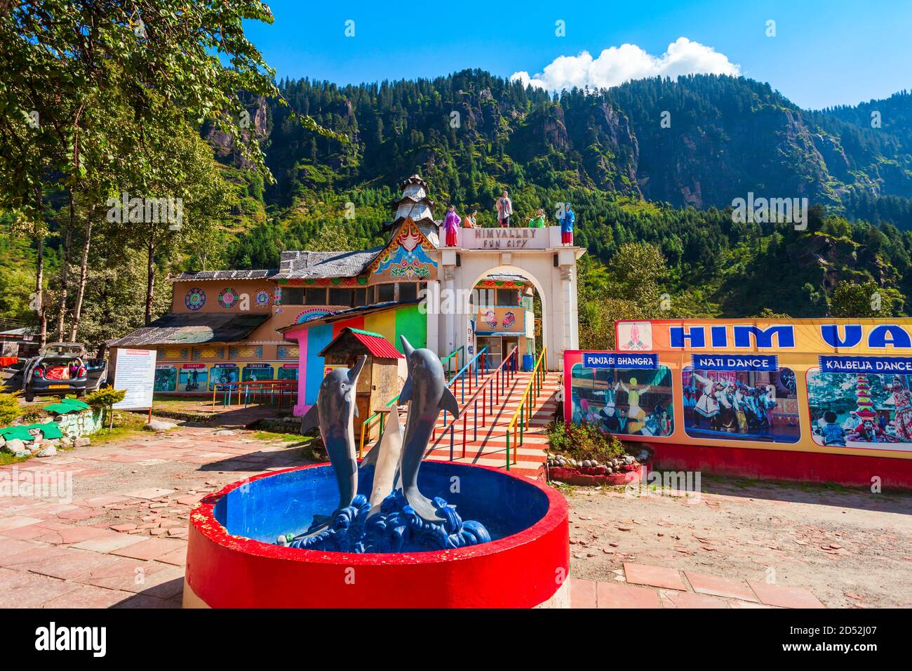 Manali, INDE - 02 OCTOBRE 2019: Himvalley Fun City est un parc d'attractions et culturel à Manali, Etat de l'Himachal Pradesh en Inde Banque D'Images