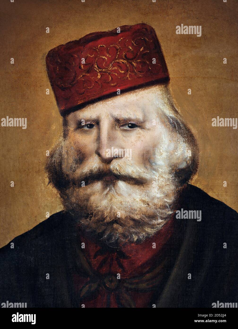 Giuseppe Garibaldi. Portrait du général et homme politique italien Giuseppe Maria Garibaldi (1807-1882) Banque D'Images