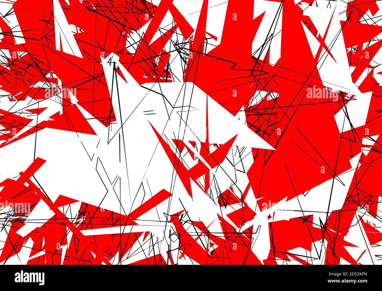 Illustration vectorielle aléatoire chaotique de l'art contemporain. Lignes, formes aléatoires. Rouge Illustration de Vecteur