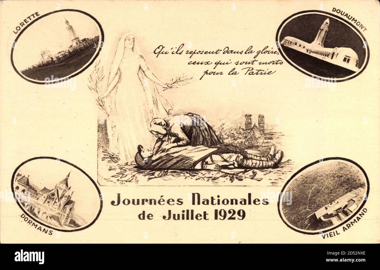 Journées nationales de juillet 1929, Lorette, Douaumont, Dormans | utilisation dans le monde entier Banque D'Images