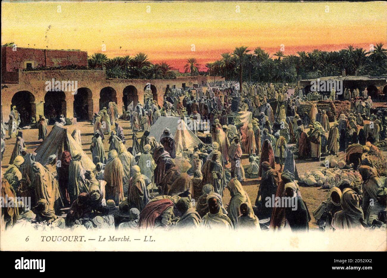 Tougghourt Algerien, le Marche, Einheimische, Markt, Palmen, Zelte | utilisation dans le monde entier Banque D'Images
