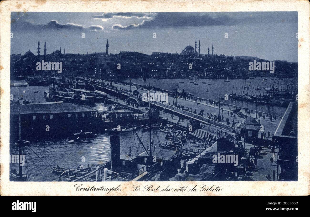 Konstantinopel Istanbul Türkei, le Pont du côte de Galata | utilisation dans le monde entier Banque D'Images