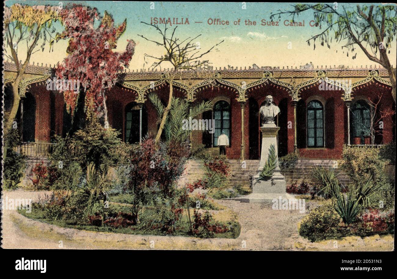 Ismailia Ägitten, Office of the Suez Canal Company, Gartenanlage, Denkmal | utilisation dans le monde entier Banque D'Images