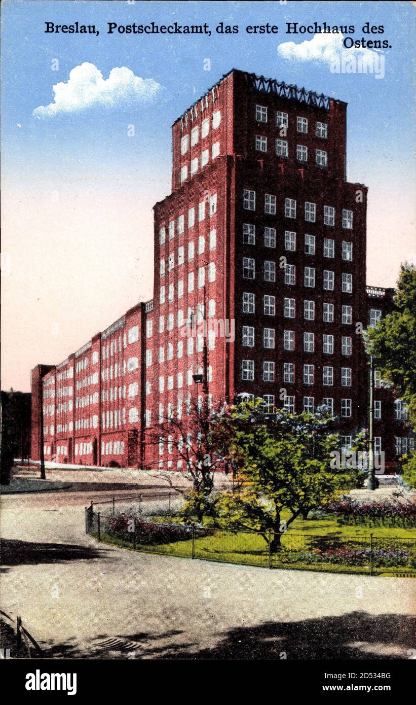 WROC?aw Breslau Schlesien, Postscheckamt, das erste Hochhaus des Osens | utilisation dans le monde entier Banque D'Images