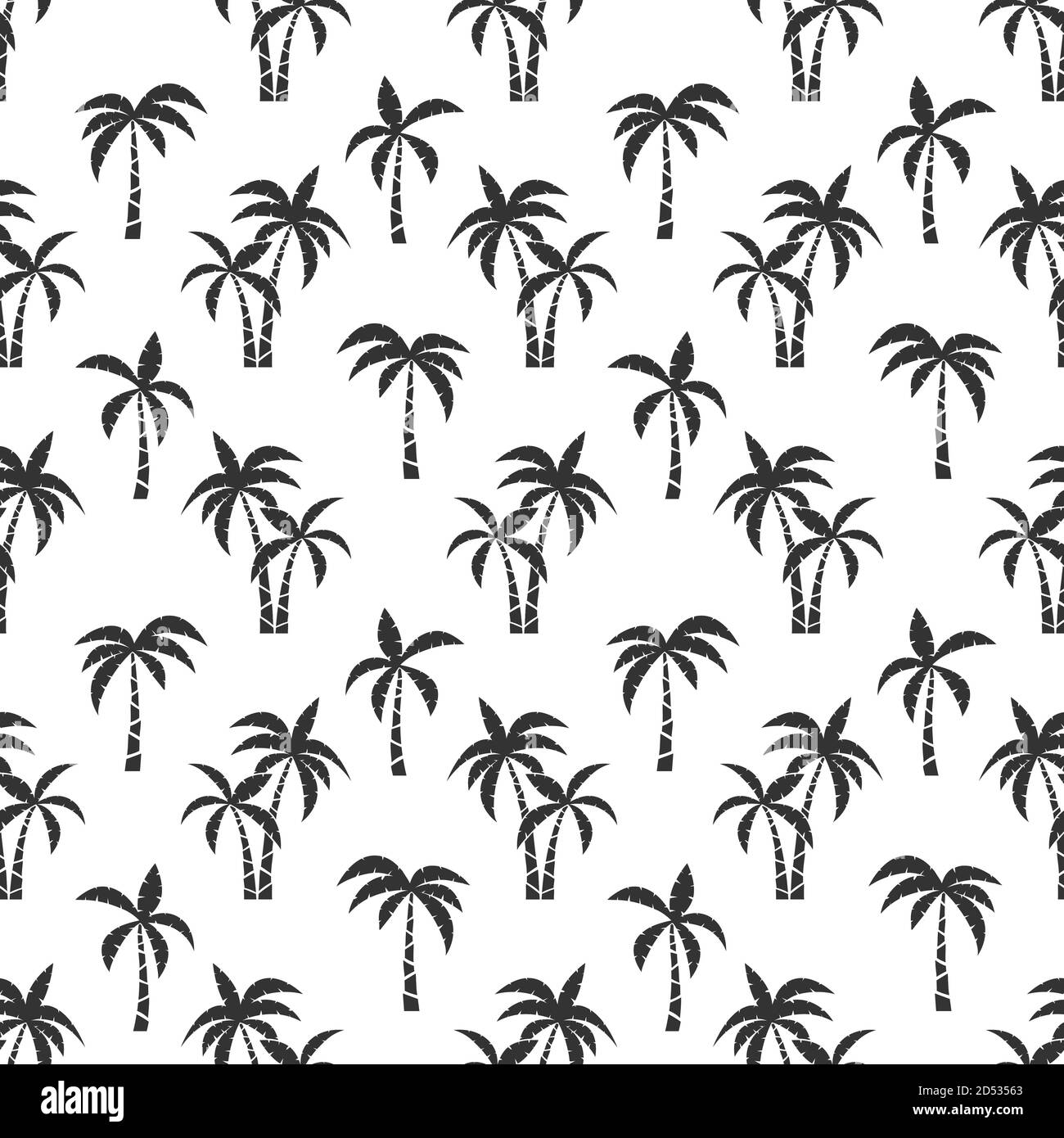 Motif noir sans couture Palm Trees Illustration de Vecteur
