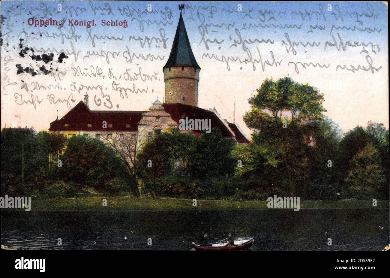 Opole Oppeln Schlesien, Blick auf das Königliche Schloss, Gewässer | utilisation dans le monde entier Banque D'Images