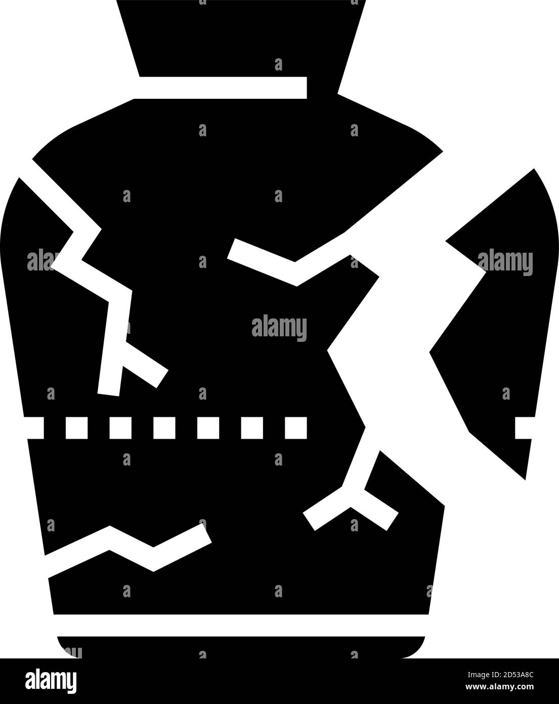 illustration vectorielle d'icône de glyphe de vase endommagé Illustration de Vecteur