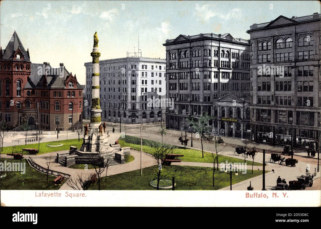 Buffalo New York State USA, vue de Lafayette Square, monument, façades | utilisation dans le monde entier Banque D'Images