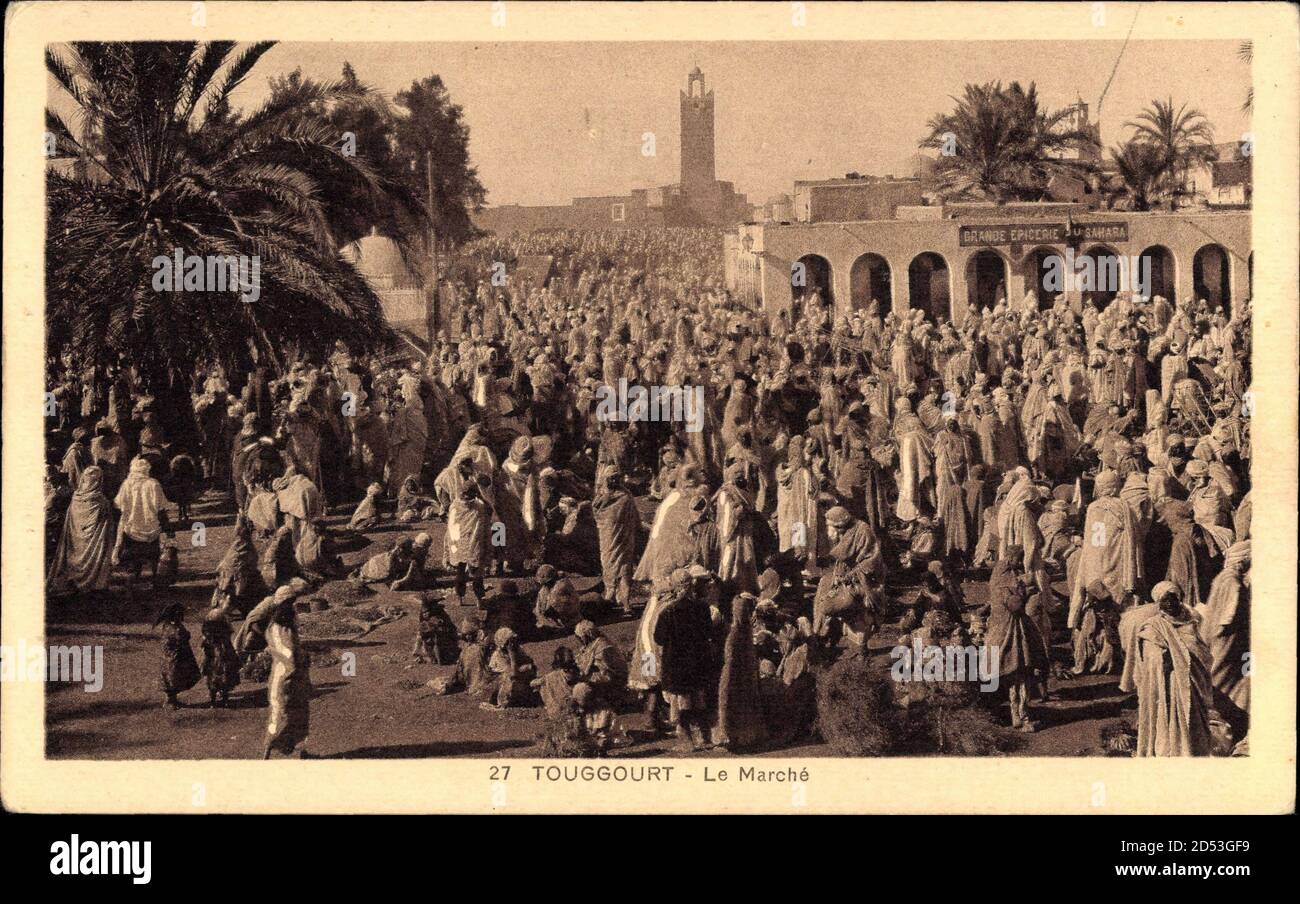Touggourt Algerien, le marché, Marktplatz, Viele Besucher | utilisation dans le monde entier Banque D'Images