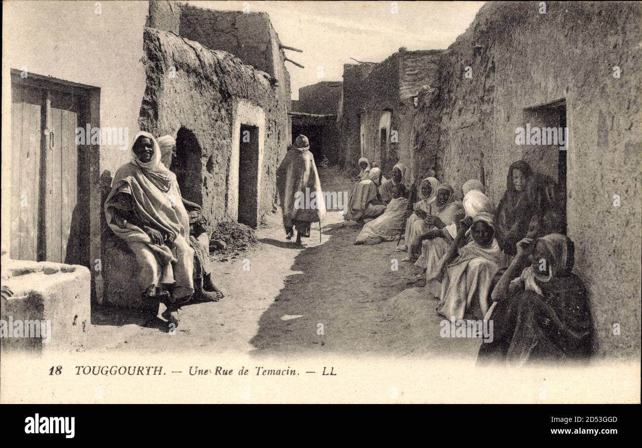 Touggourt Algerien, une rue de Temacin, Häusergasse, Algerier | utilisation dans le monde entier Banque D'Images