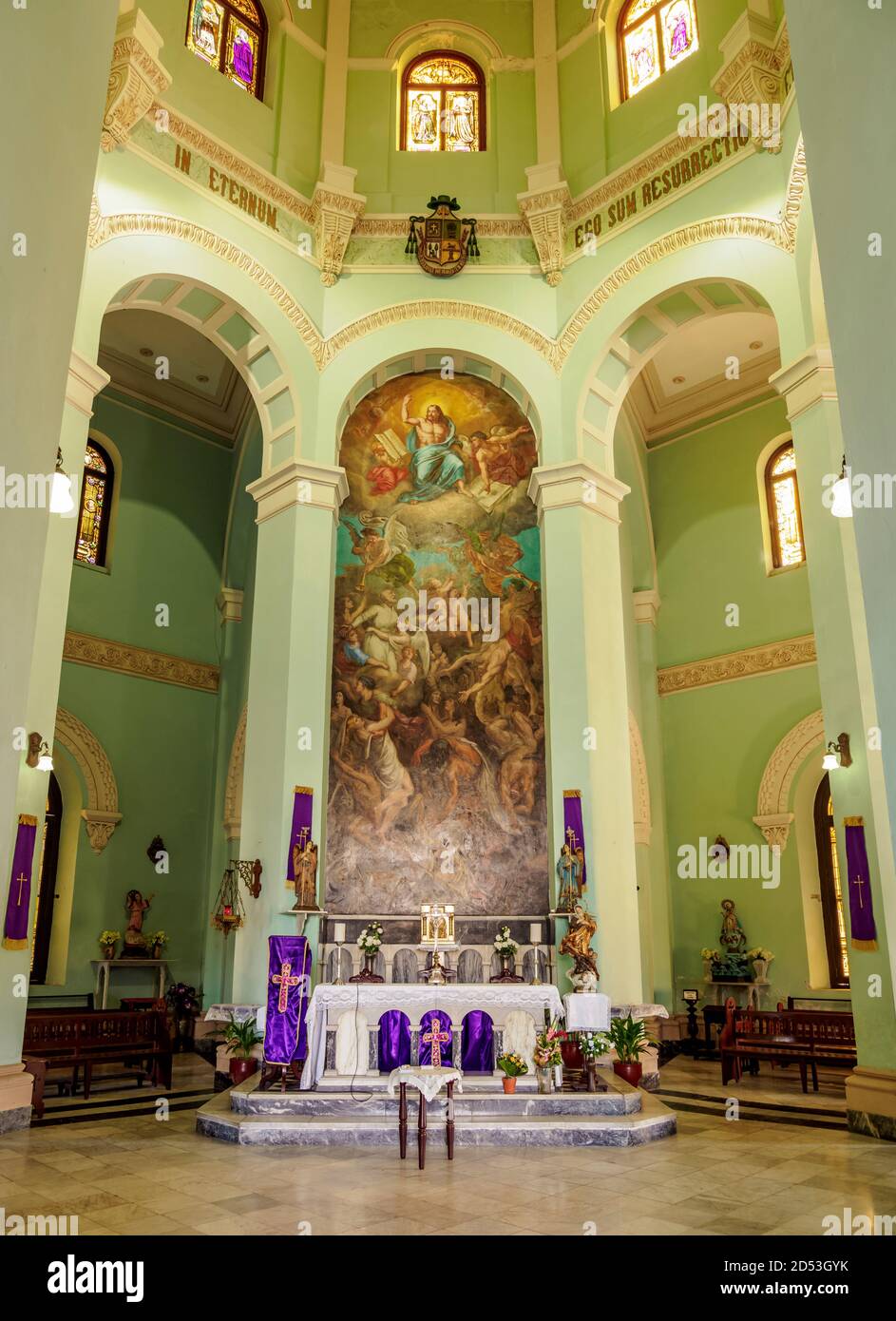 Chapelle centrale, intérieur, nécropole Cristobal Colon, Vedado, la Havane, province de la Habana, Cuba Banque D'Images